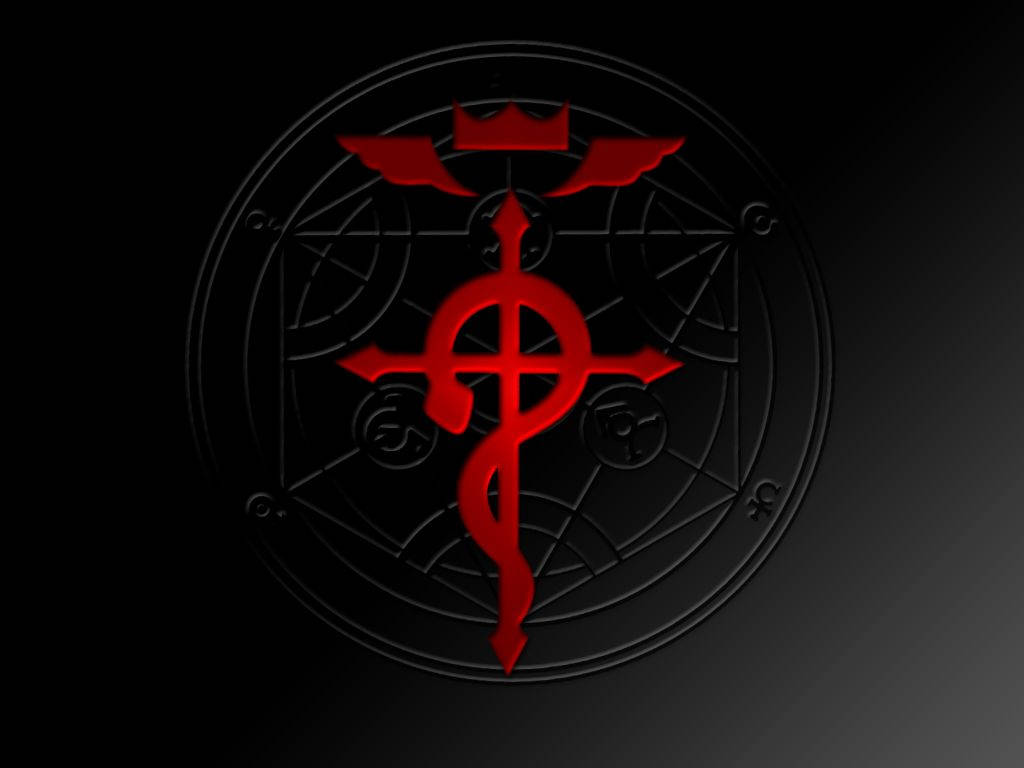 Fullmetal Alchemist Red And Black Symbols Background