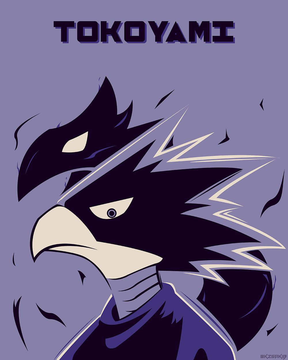Fumikage Tokoyami of Class 1-A, glowing with Dark Shadow in My Hero Academia Wallpaper