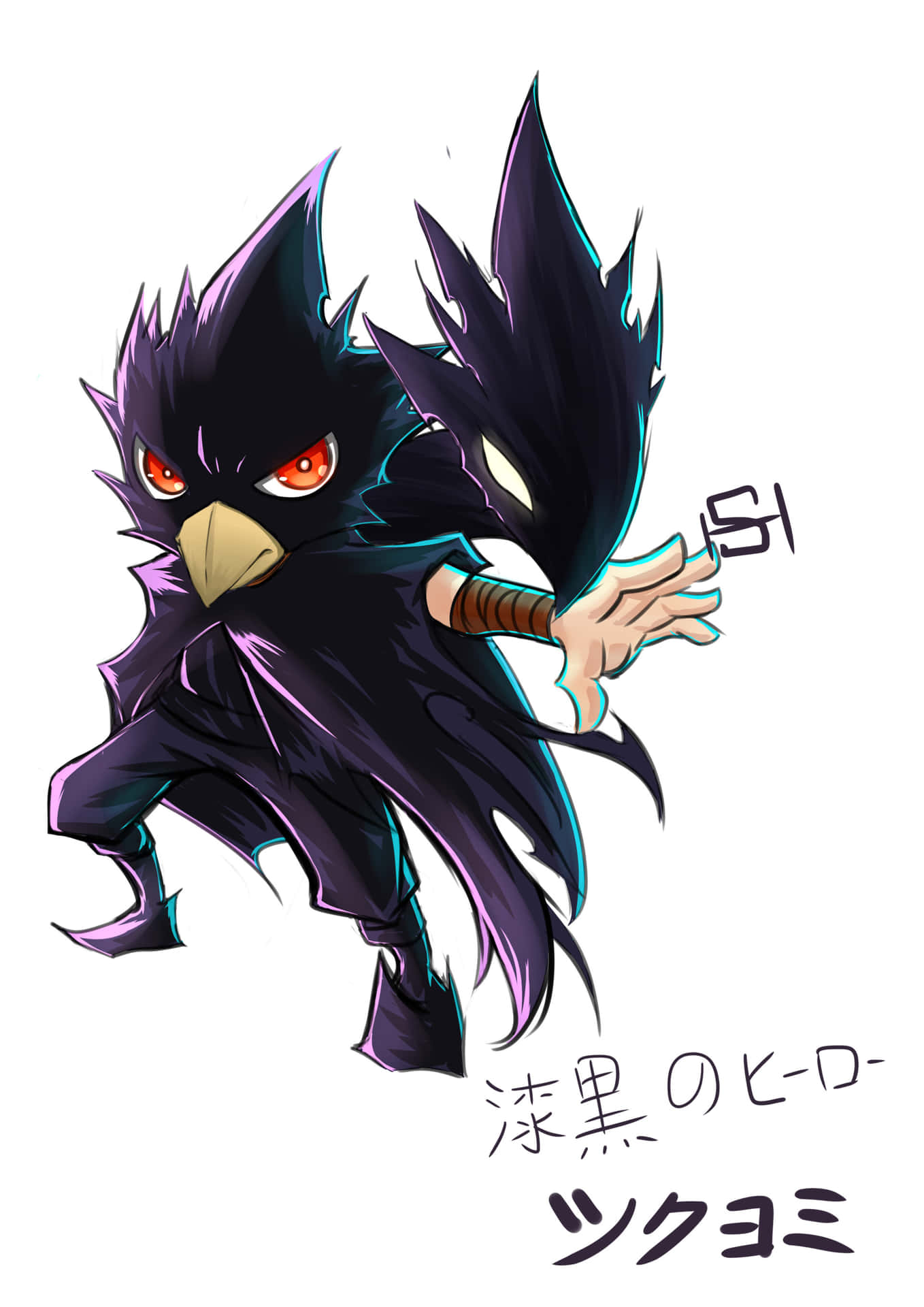 Fumikage Tokoyami Uses His Quirk to Fight Evil Wallpaper