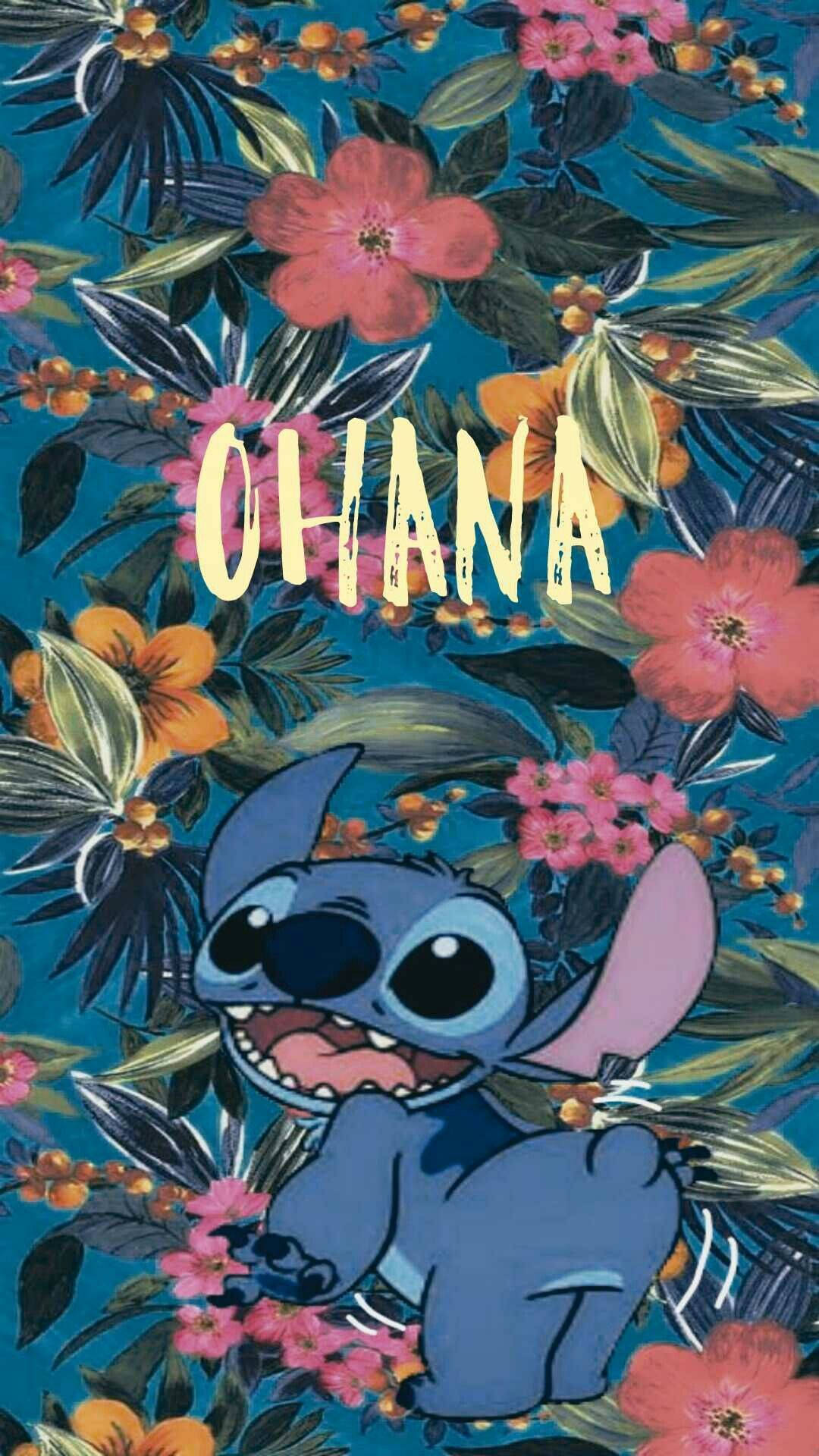 Fun And Cute Stitch Ohana Background