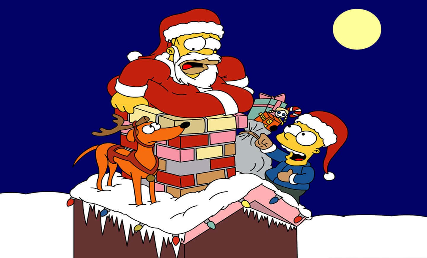 Elfondo De Pantalla De Navidad De Los Simpsons