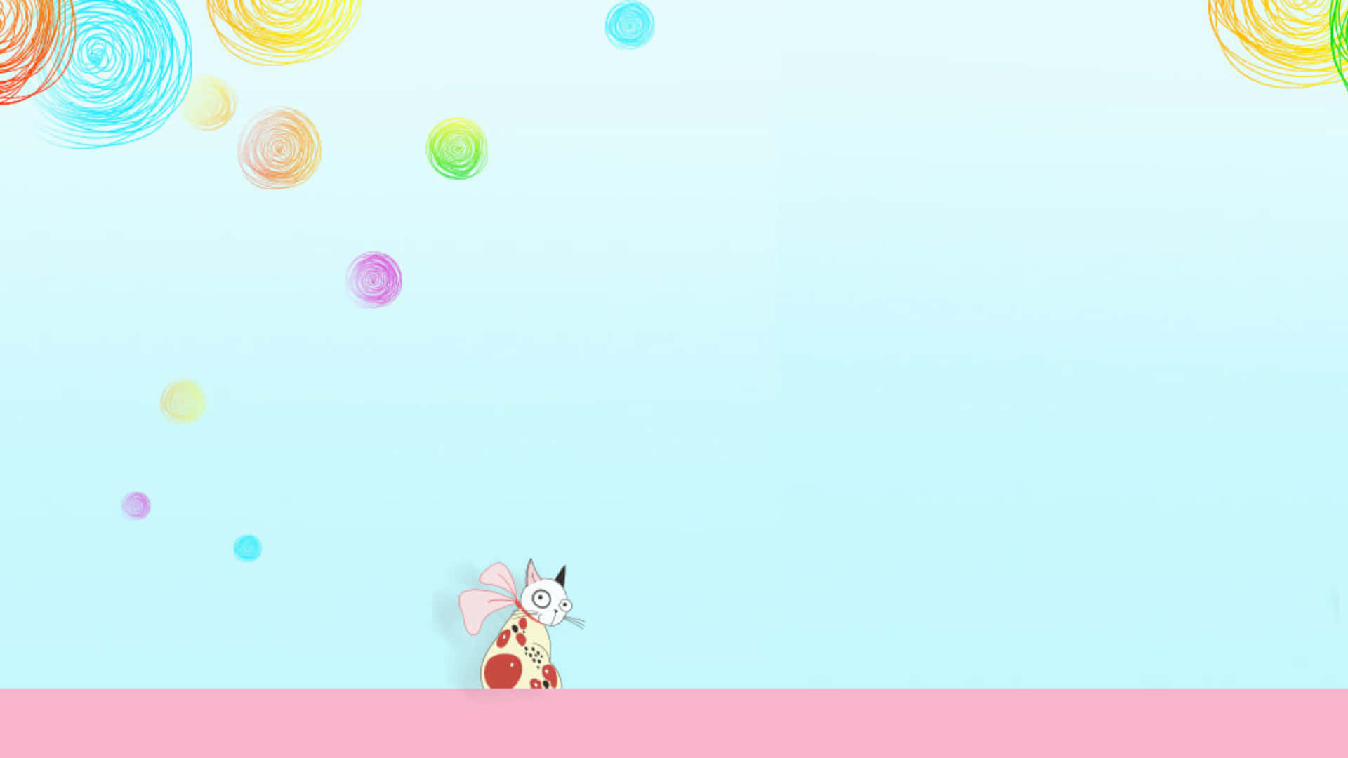 A Pink Background With A Cartoon Unicorn