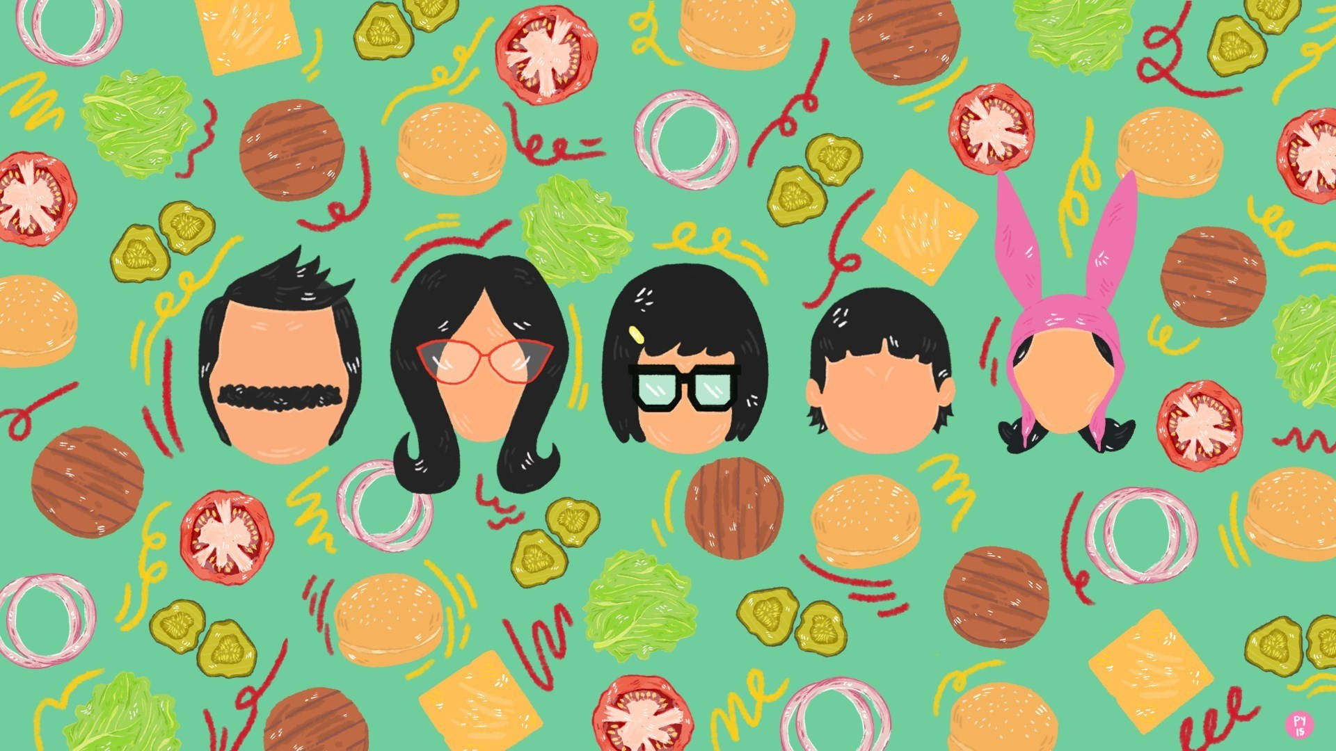 Fun Bobs Burgers Vector Art Wallpaper