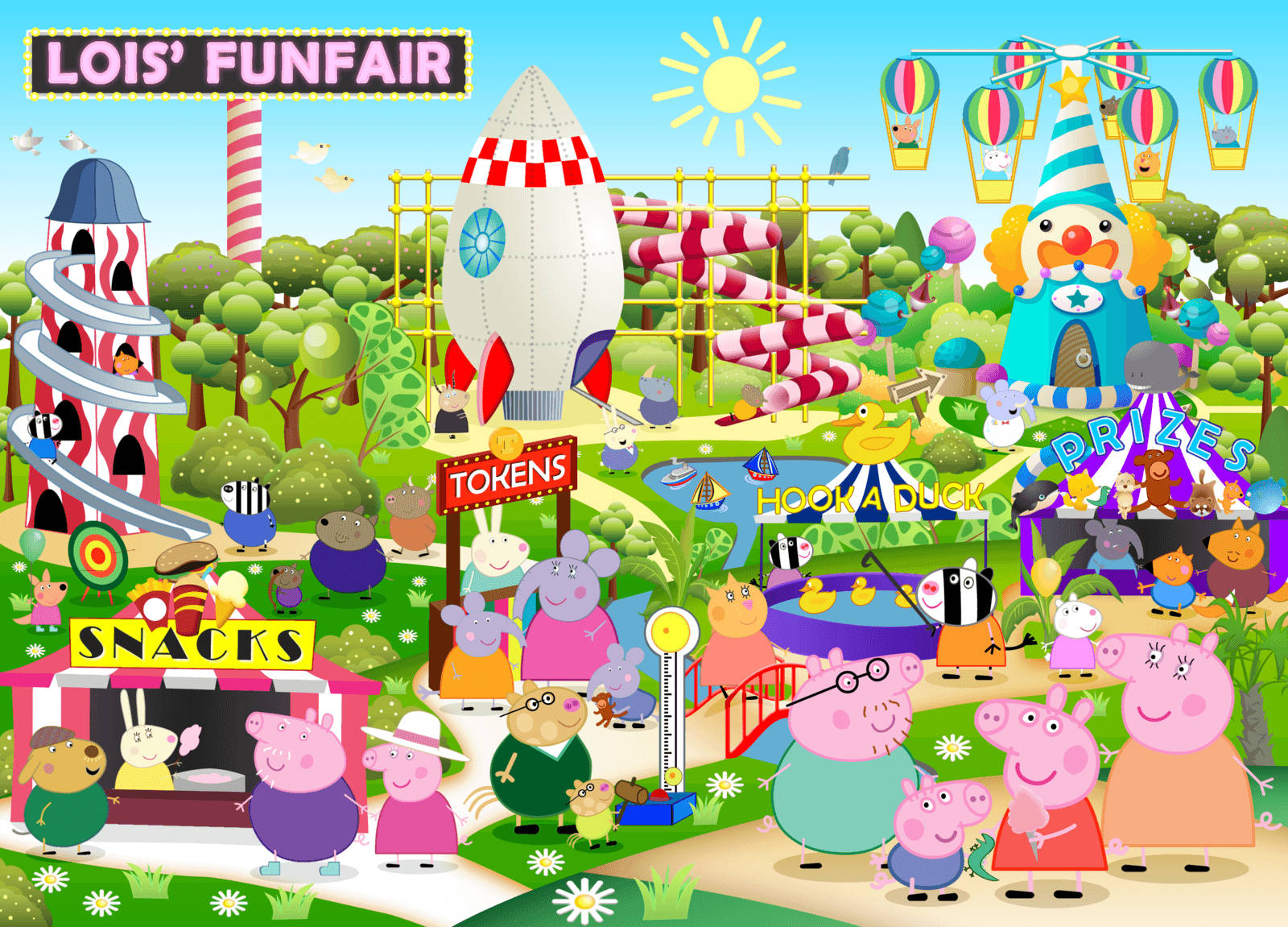 Fun-filled Carnival Peppa Pig Tablet Wallpaper