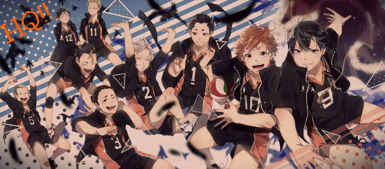 The Karasuno High volleyball team has their sights set on the top! Wallpaper