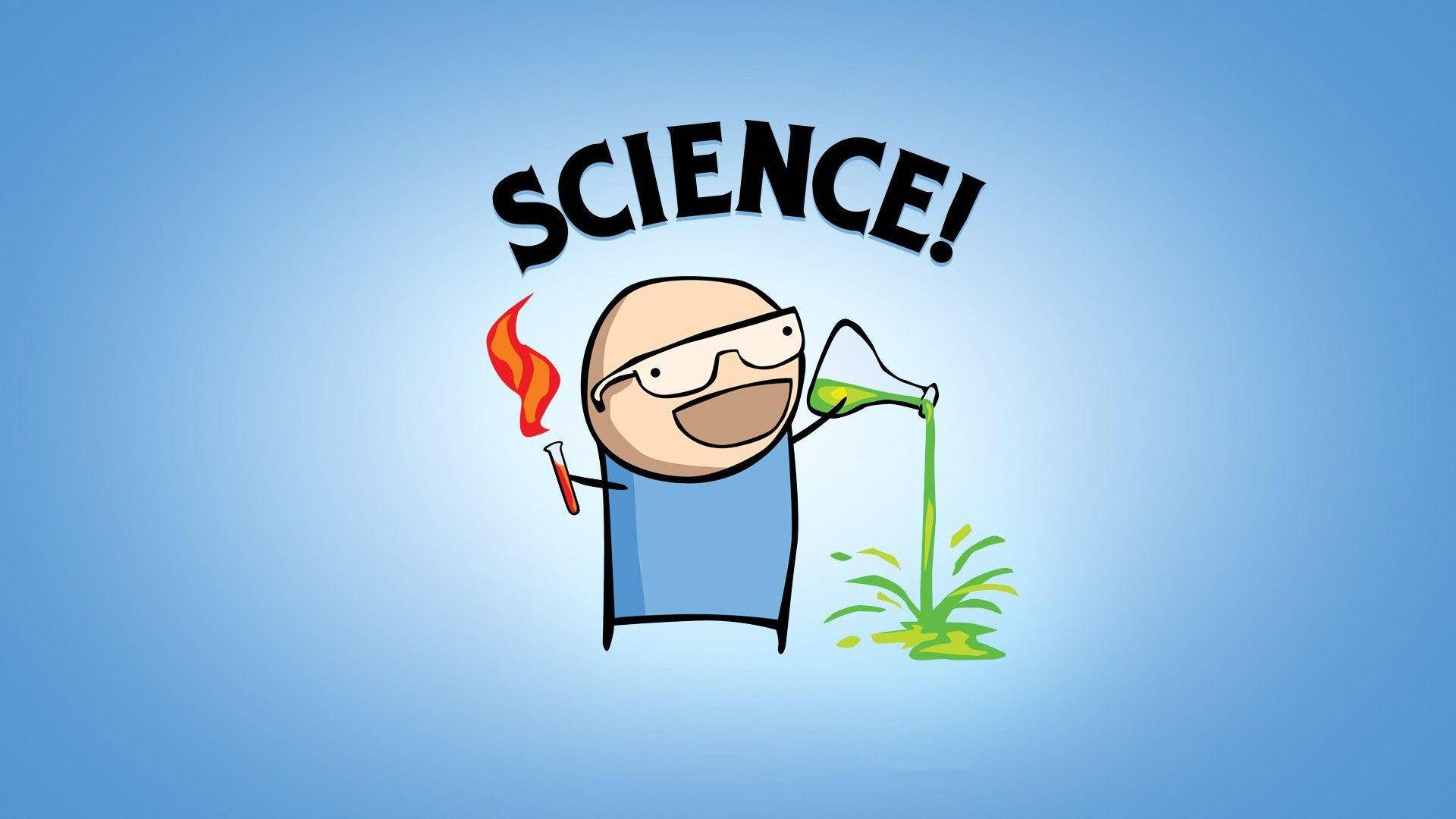 Fun Science Cartoon Art Wallpaper