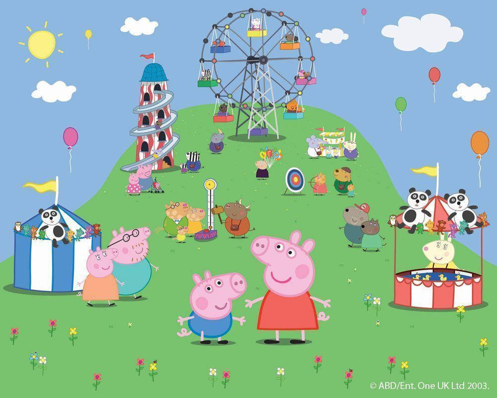 Fun Theme Park Peppa Pig Tablet Wallpaper