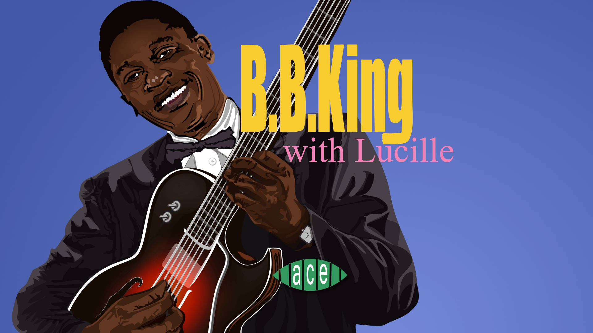 The Blues Legend, B.B. King in Fun Vector Art Wallpaper