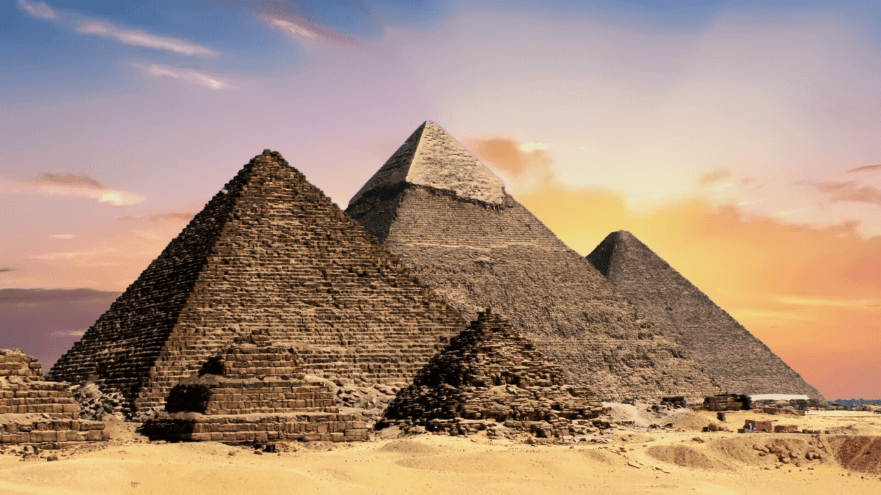 The Pyramids Of Giza Are In The Desert