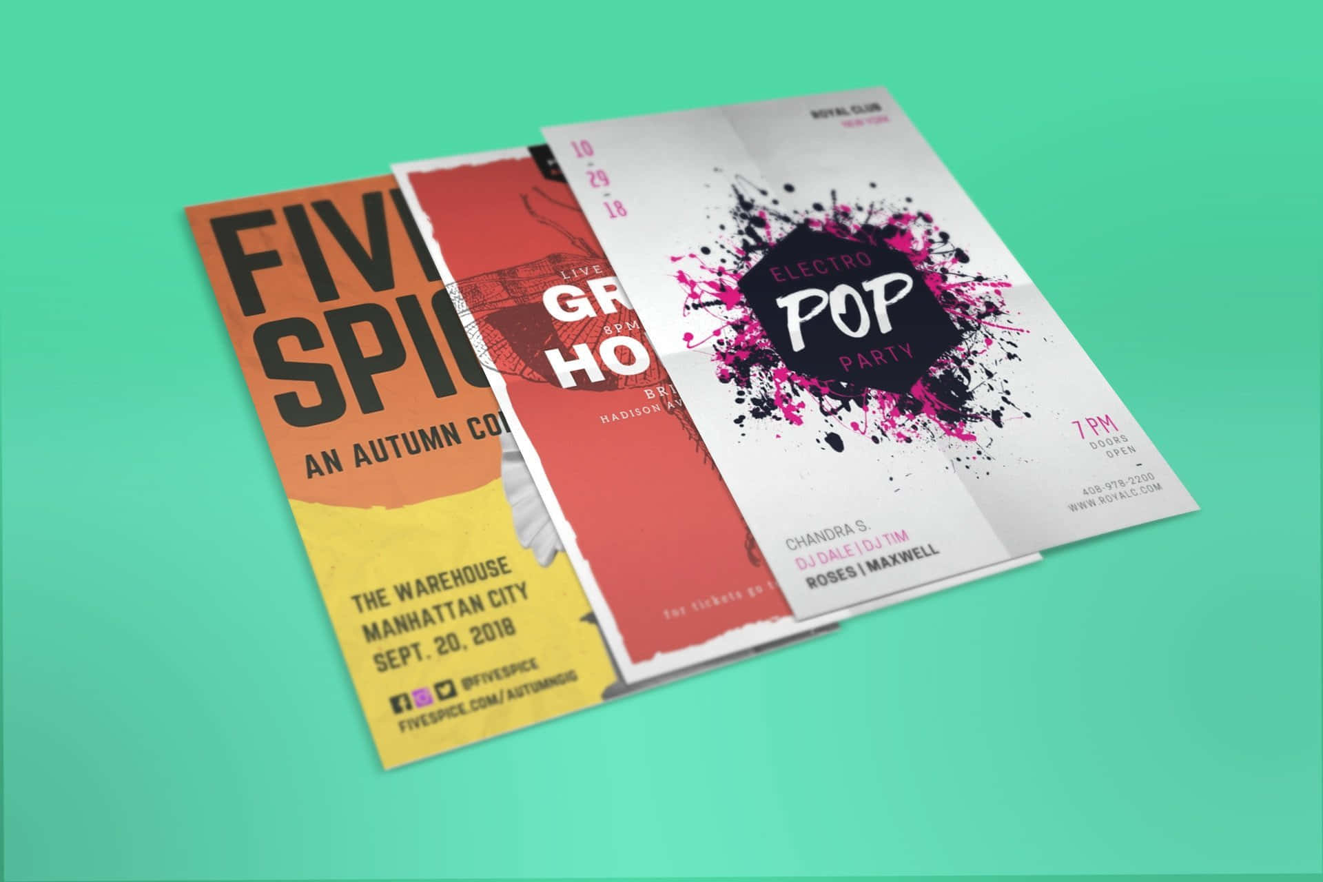 Five Spin Flyer Template