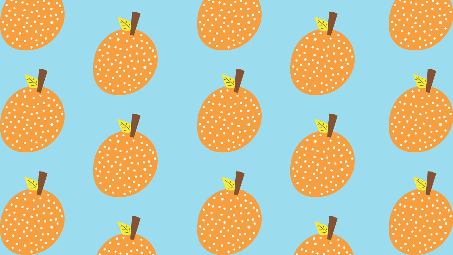 Unpatrón De Frutas Naranjas En Un Fondo Azul Fondo de pantalla