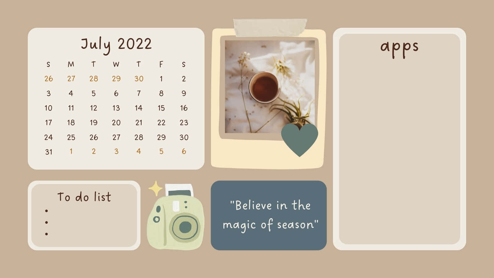 En kalender med et kalender og en ur Wallpaper