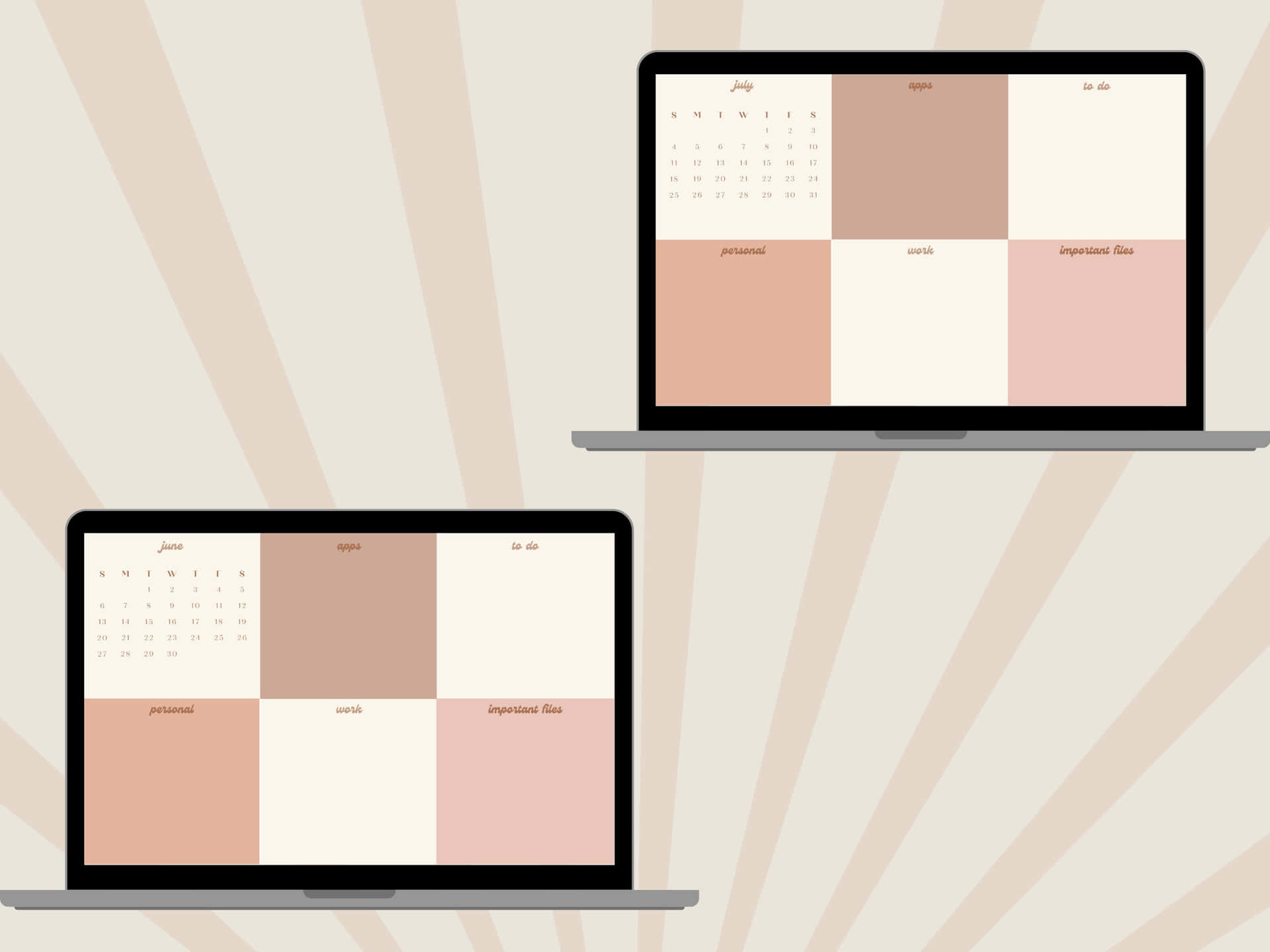 Doslaptops Con Un Calendario En Ellos Fondo de pantalla