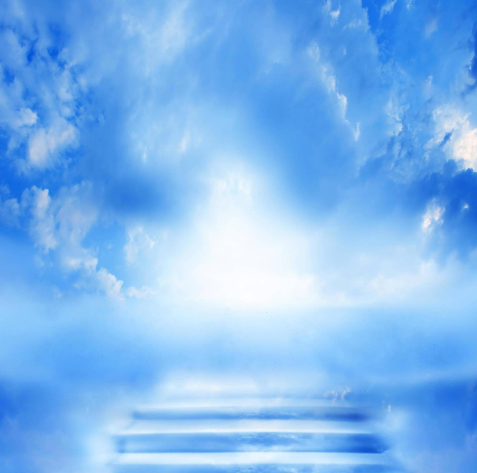 Funeral Clouds With Staircase Background