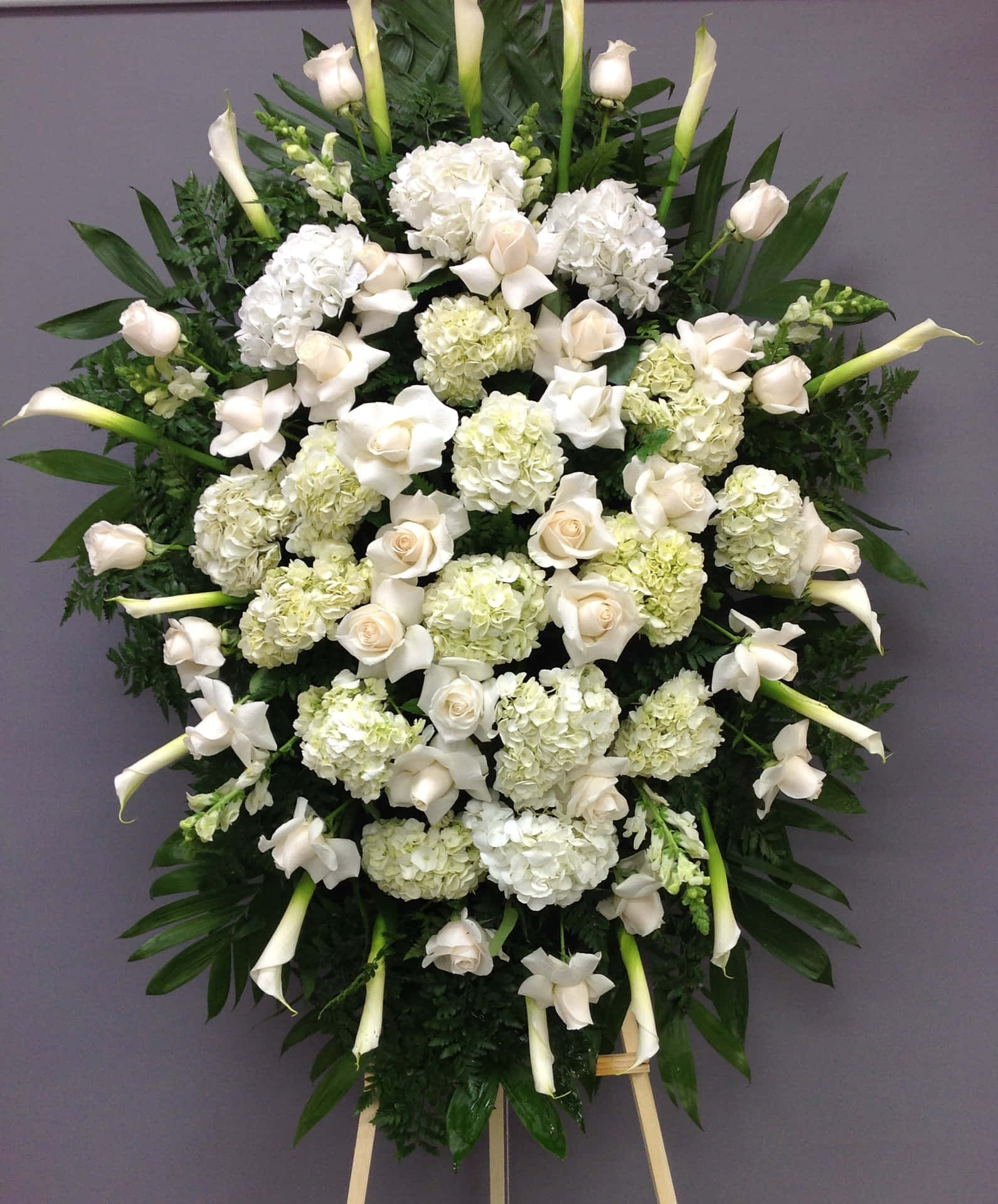 White And White Funeral Spray