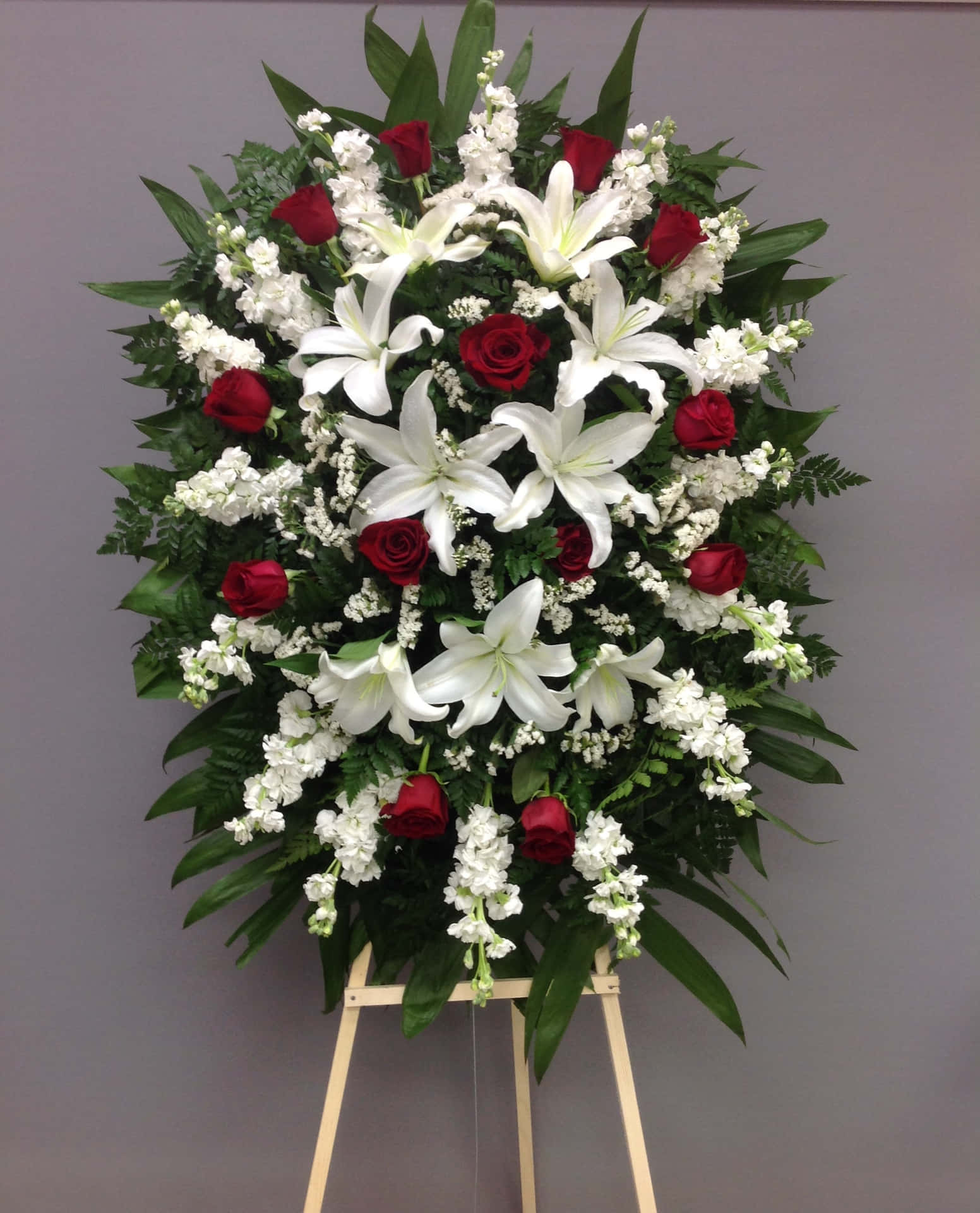 A funeral floral tribute honoring the memory of a beloved one.