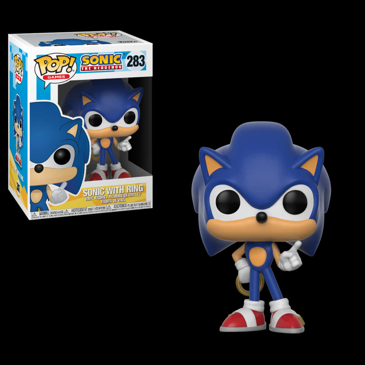 Funko Pop Sonicwith Ring Figure PNG