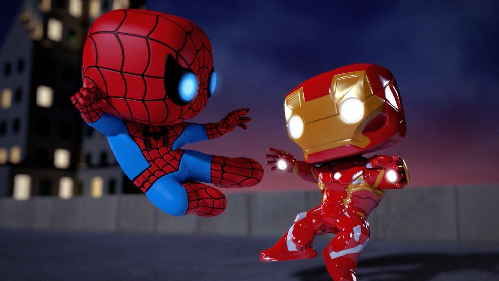 Funko Pop Spiderman And Iron Man