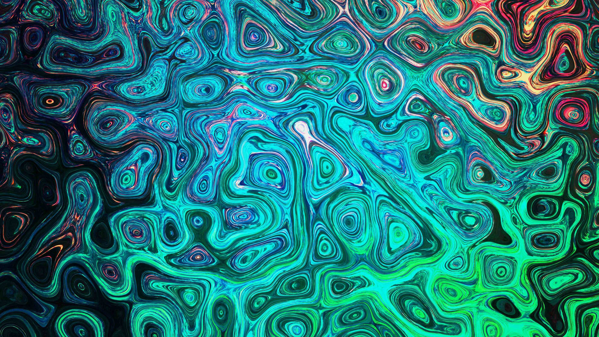 Funky Abstrakt Farveblanding Wallpaper