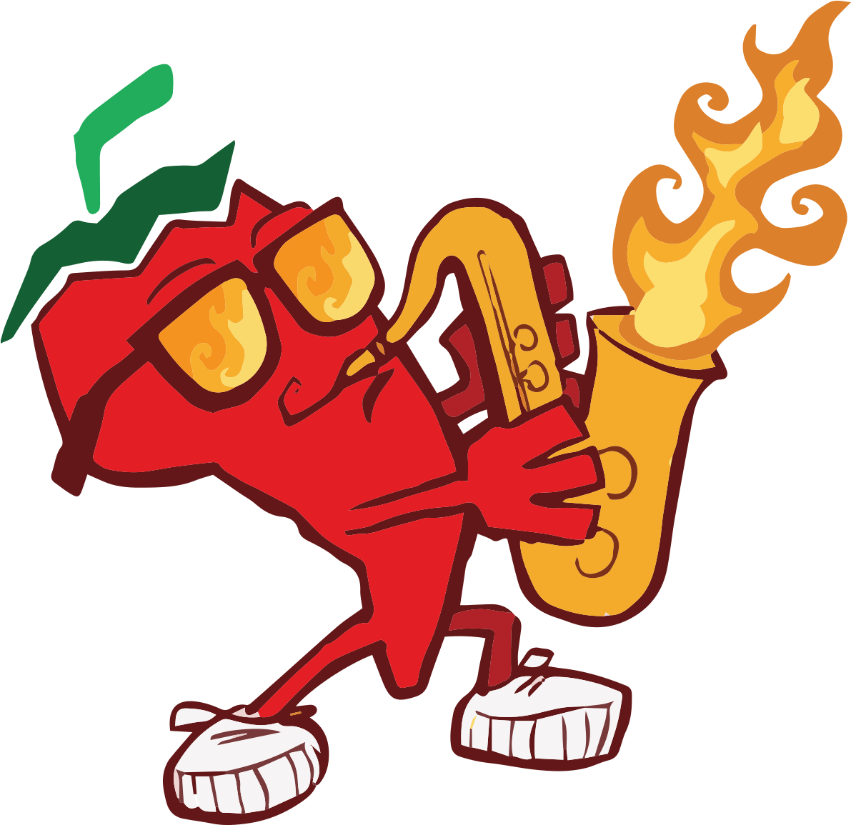 Funky Chili Pepper Saxophonist PNG
