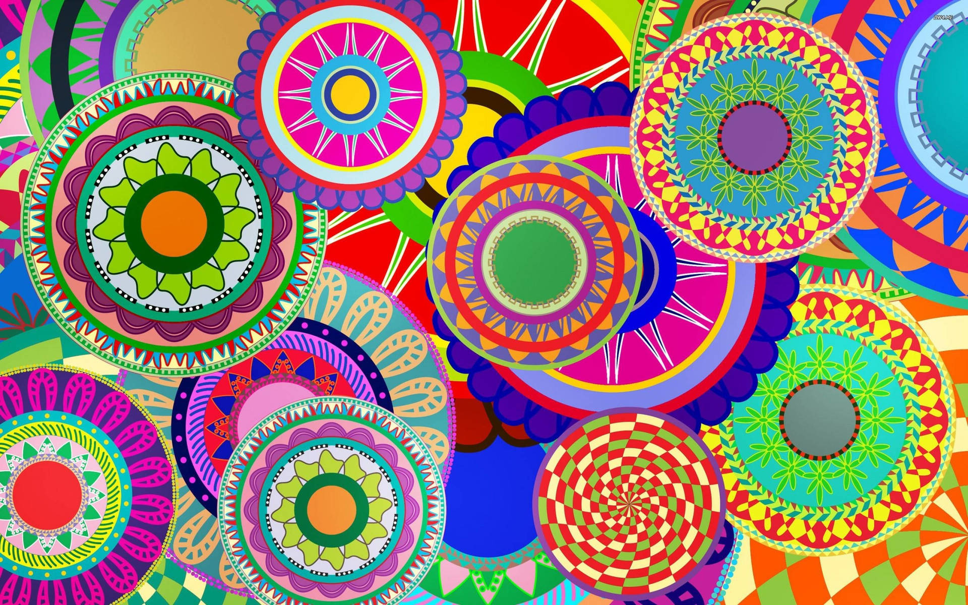 Funkybunte Mandala Wallpaper