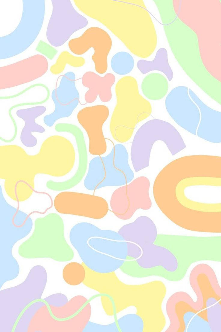 Funky Cute Pastel Blobs Wallpaper