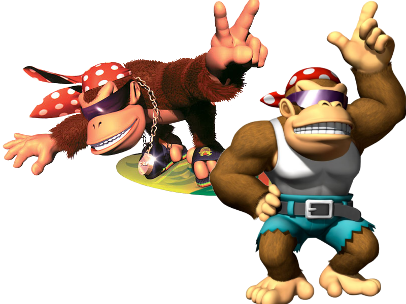 Download Funky Kong Duo Surfand Pose | Wallpapers.com