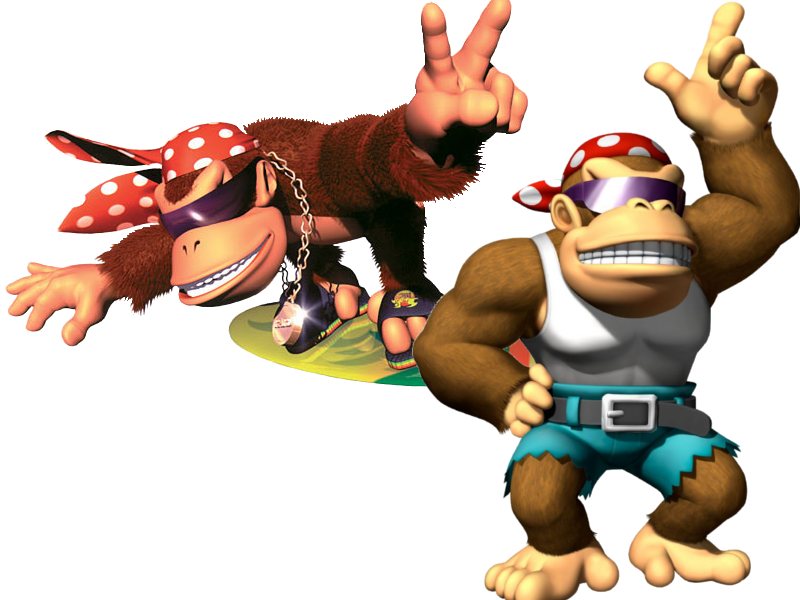 Funky Kong Duo Surfand Pose PNG