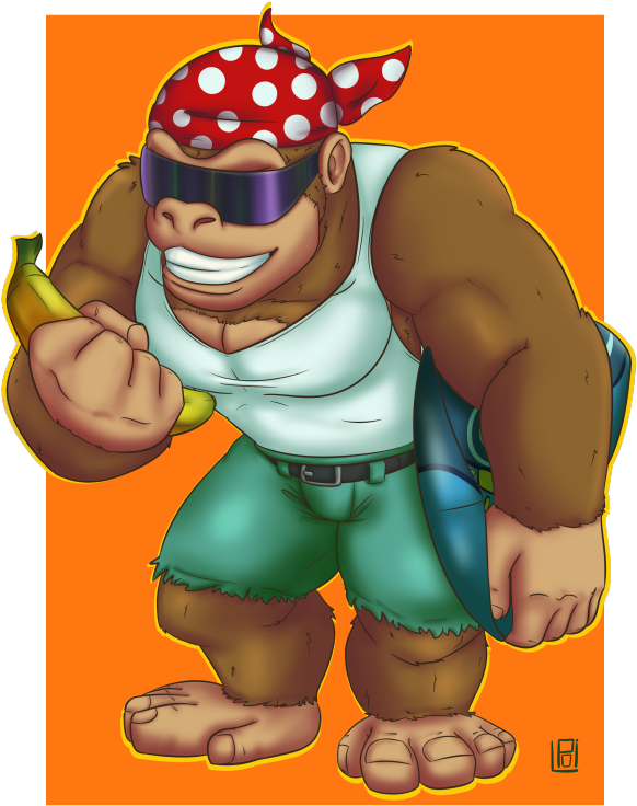 Funky Kong Surfer Style PNG