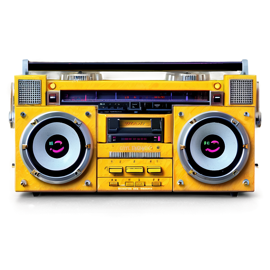 Download Funky Yellow Boombox Png Vsf23 | Wallpapers.com