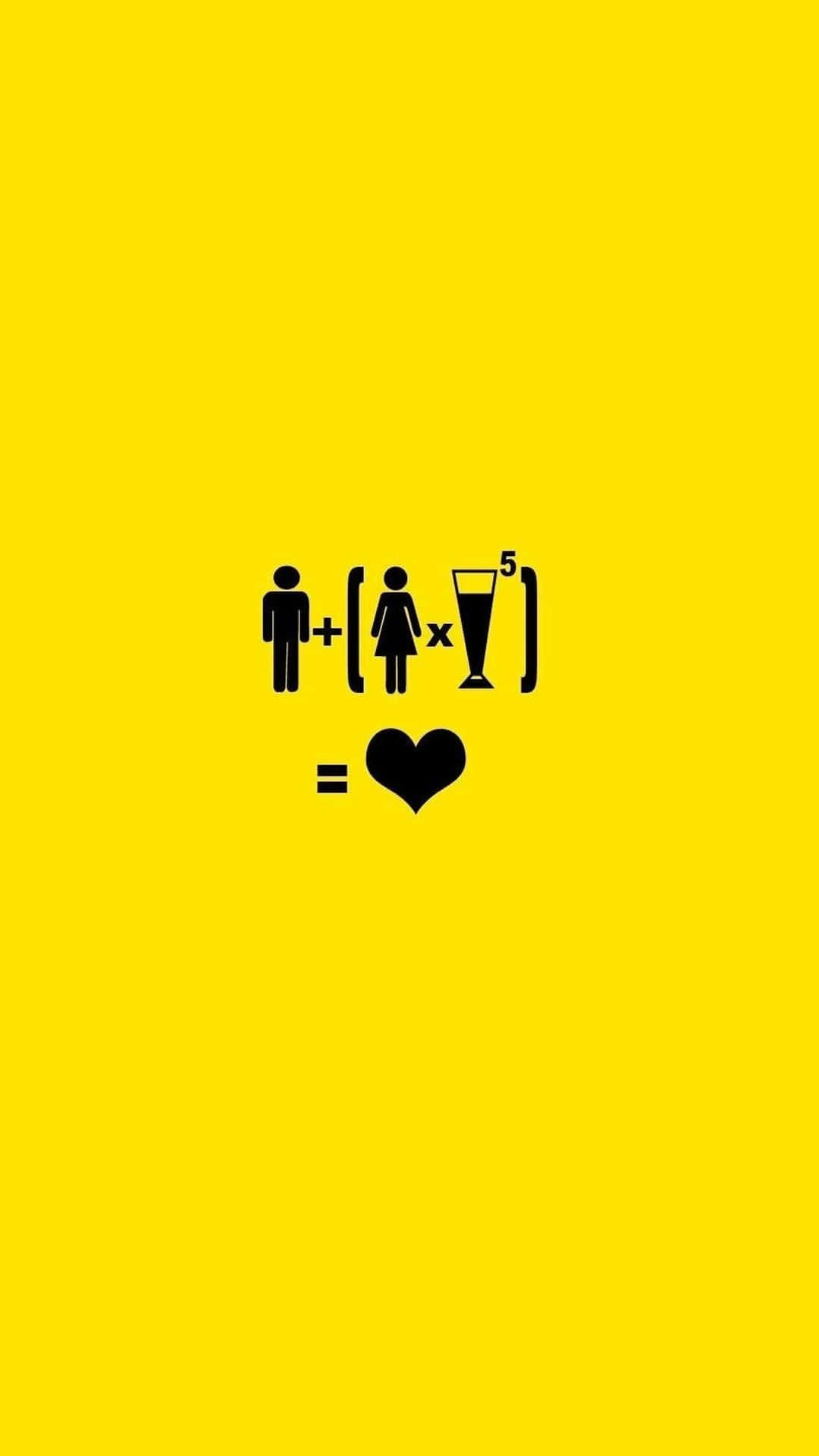 A Yellow Background With A Black And White Symbol Of A Man And Woman Wallpaper