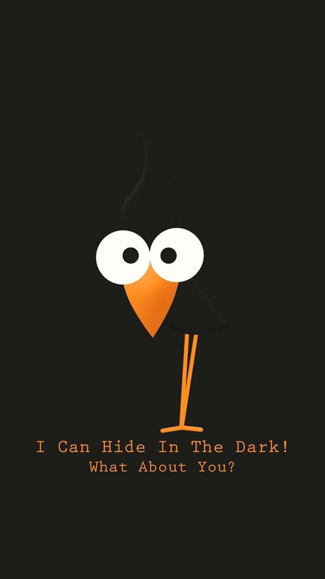 ?En fugl med sort baggrund og ordene jeg kan skjule mig i mørket, hvad med dig? Wallpaper