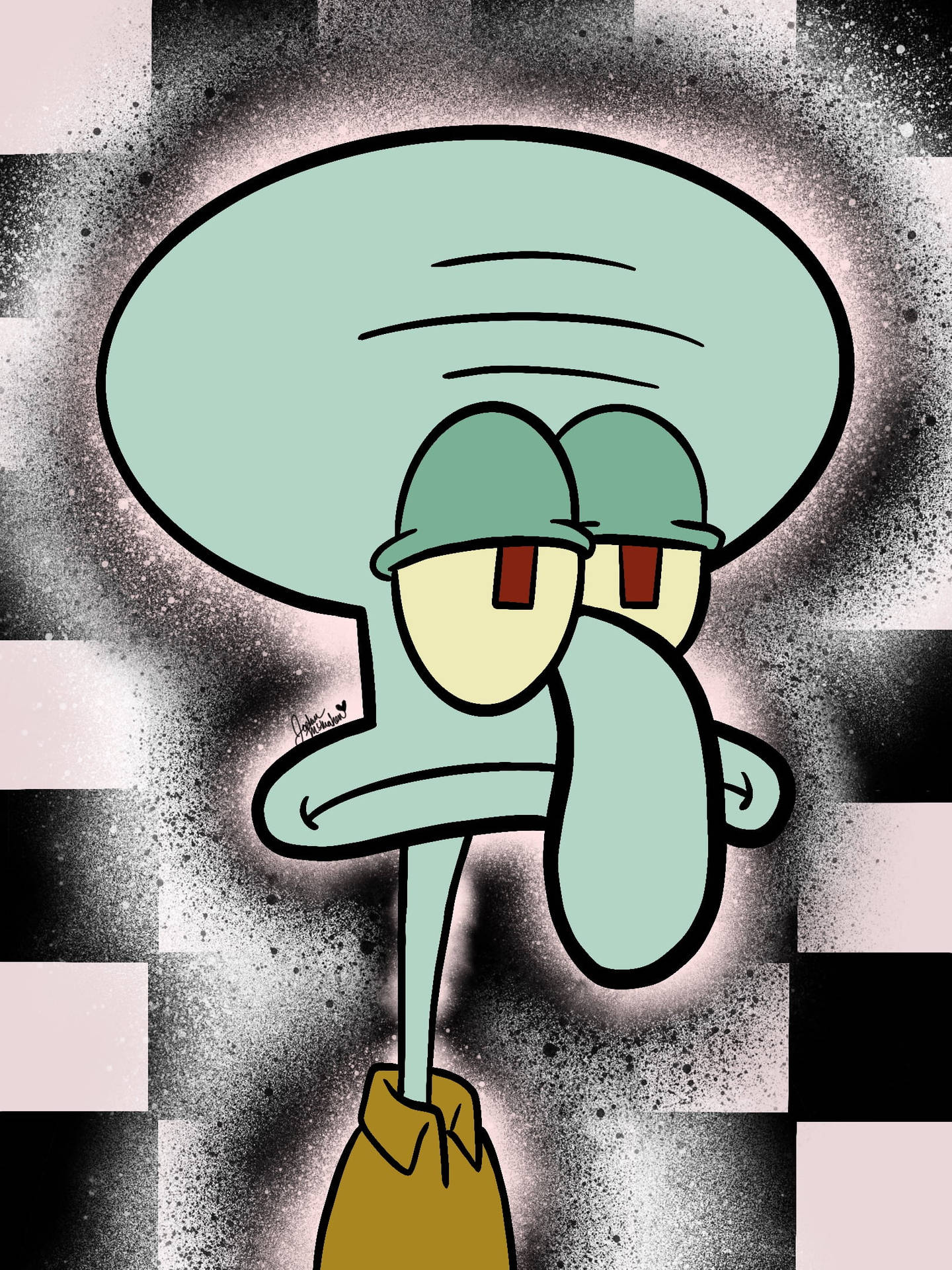 Funny Aesthetic Bored Squidward Wallpaper