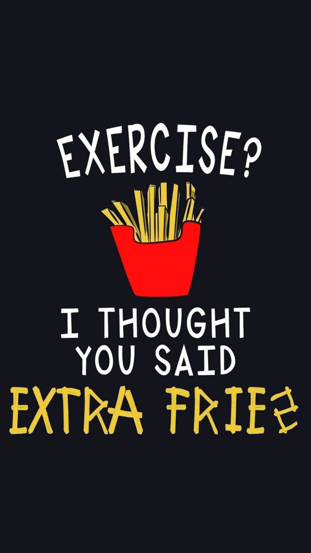 Funny Aesthetic Exercise Fries Wallpaper