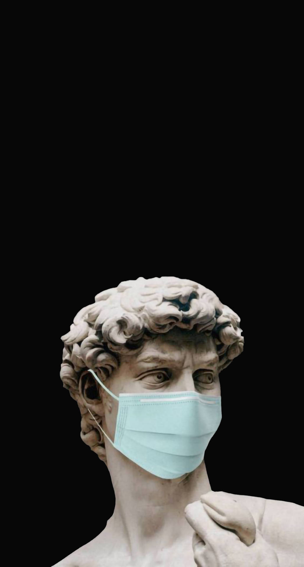 Funny Aesthetic Greek Statue Mask Wallpaper