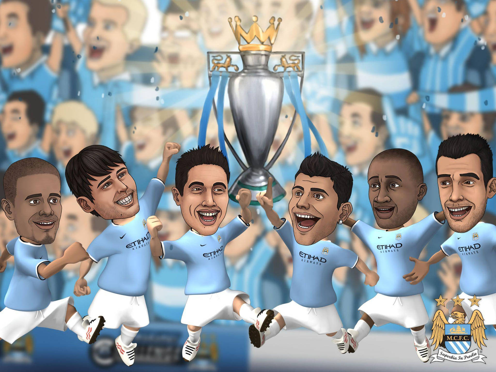 Funny And Cute Manchester City FC Caricatures Wallpaper