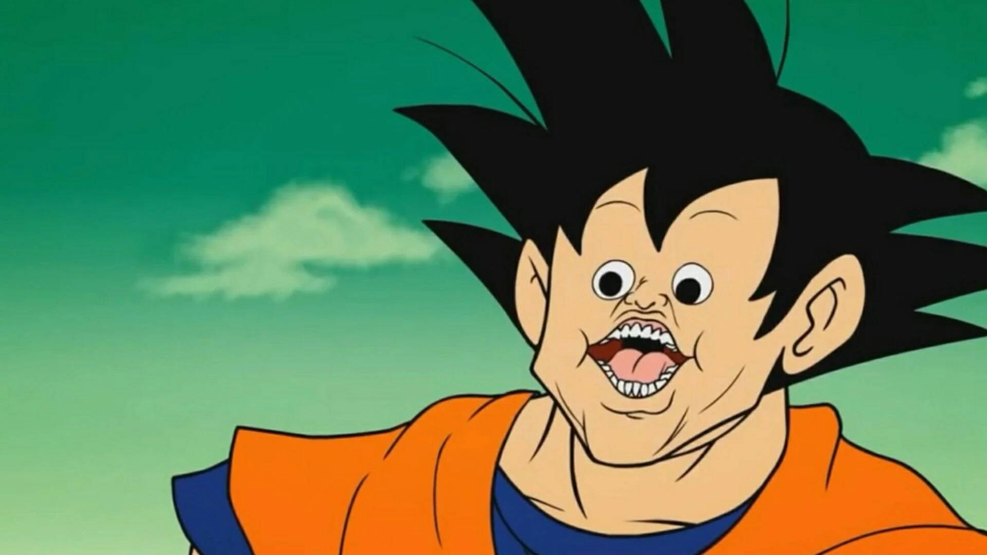 Funny Anime Goku Meme Face Wallpaper
