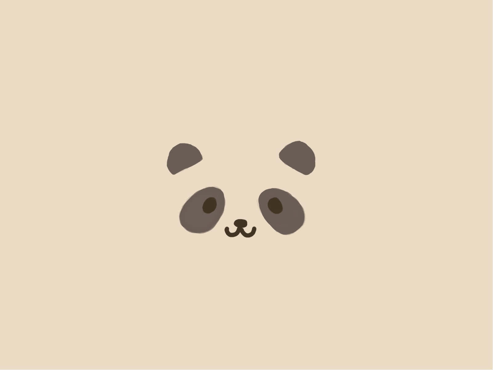 Roligtbrunt Panda Ansikte Bakgrund