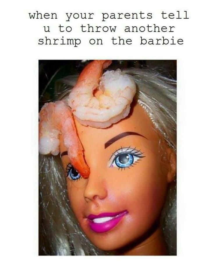 Funny Barbie Shrimp Face Picture