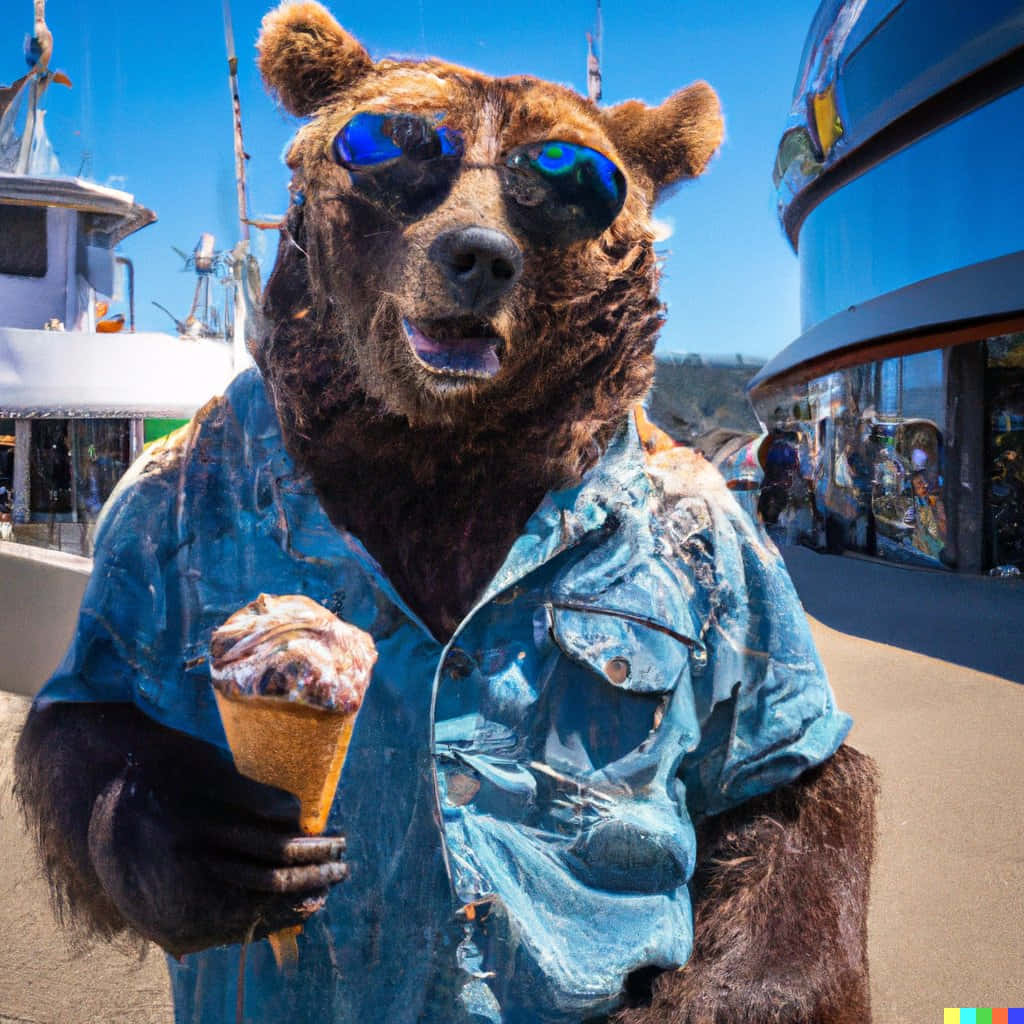 Funny Bear Wearing Denim Picture
