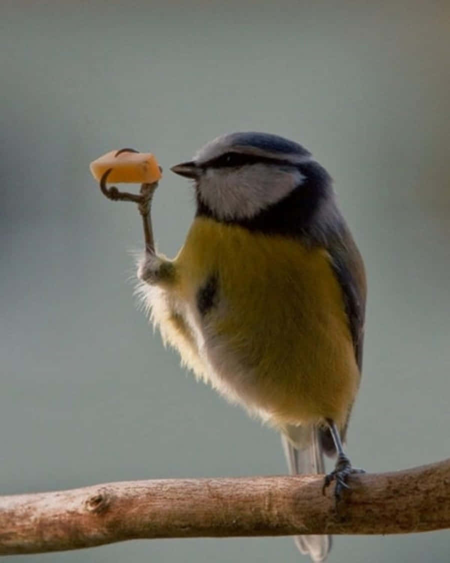 Funny Bird Eating Picture