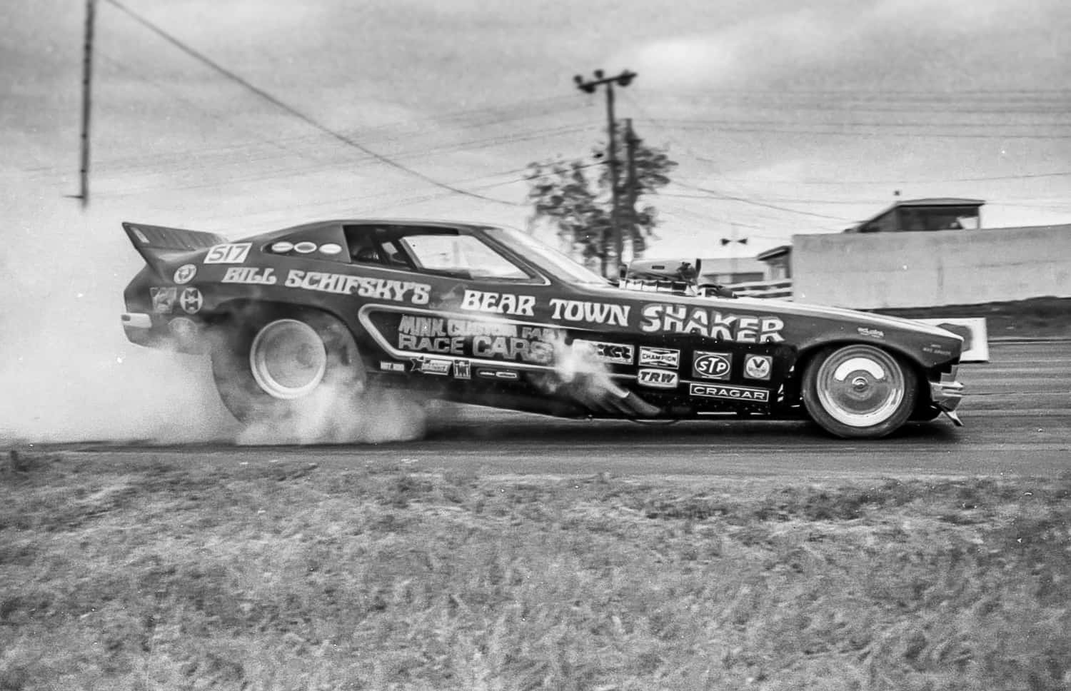 Funny Cars Greyscale Picture