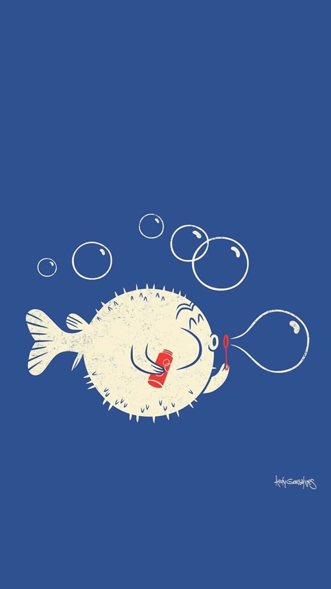 Enfisk Med Bubblor I Munnen Wallpaper