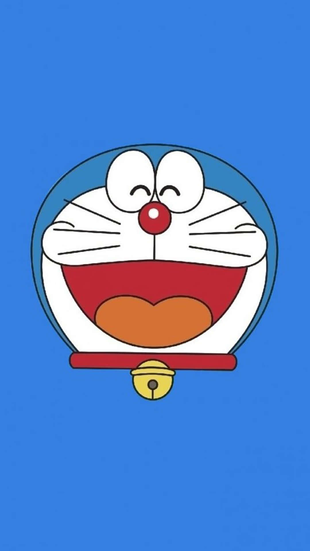 Doraemon Cartoon On Blue Background Wallpaper