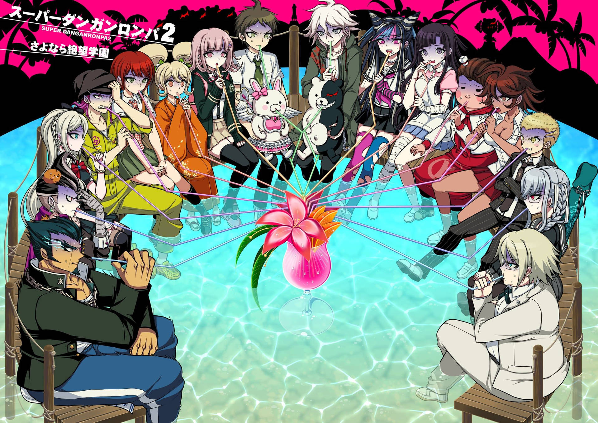 Characters From the Popular Anime Series Danganronpa Wallpaper