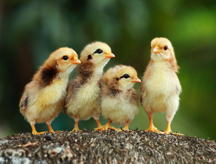 Funny Chicken Cute Chicks Staring Picture