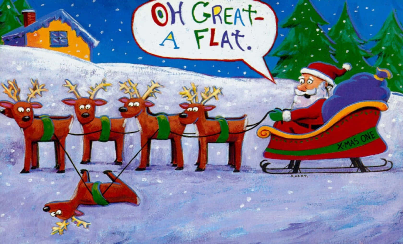 A hilarious twist on holiday cheer – Santa Claus riding a unicorn