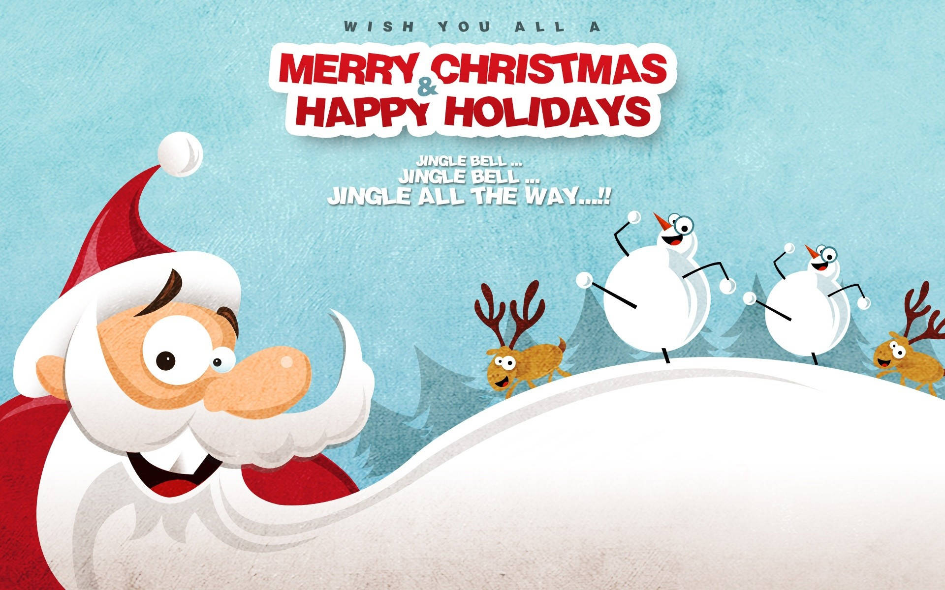 Funny Christmas Greetings And Happy Holidays Wallpaper