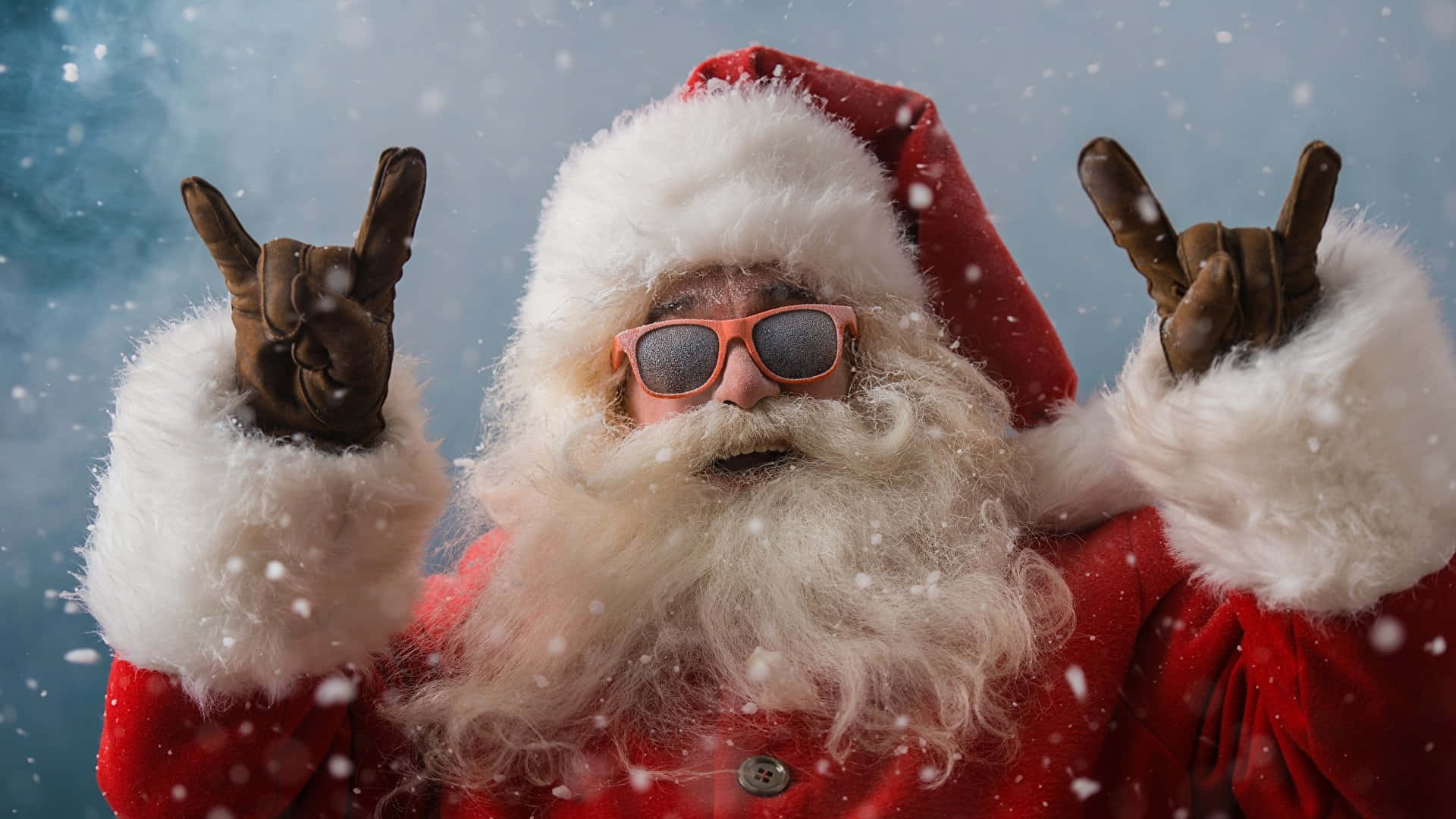 Download Funny Christmas Zoom Background Santa Claus Rock And Roll |  