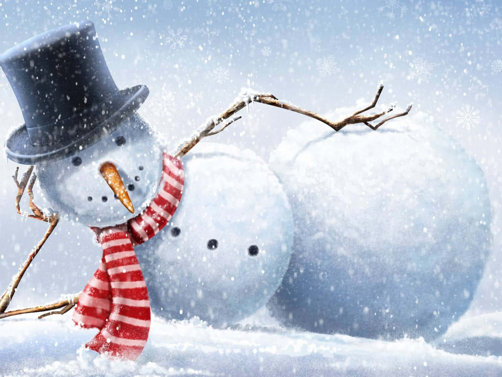 Funny Snowman Posing For Christmas Zoom Background